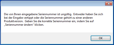 Activation Error message